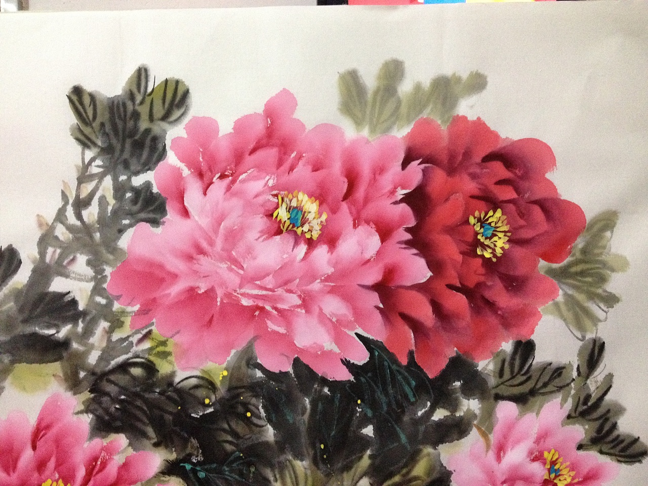 写意国画中的荷花、牡丹与芍药